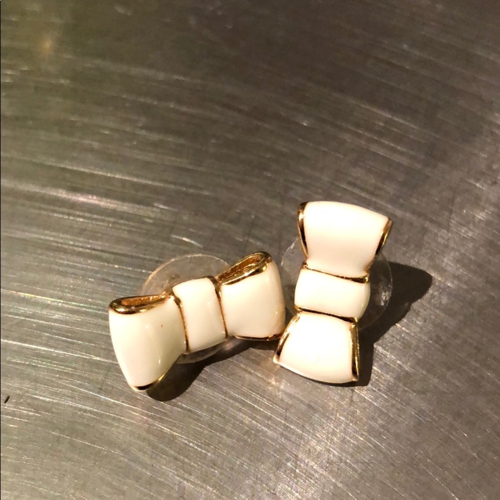 Kate Spade ivory bow stud earrings